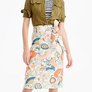JCrew tie-waist skirt in ornate floral